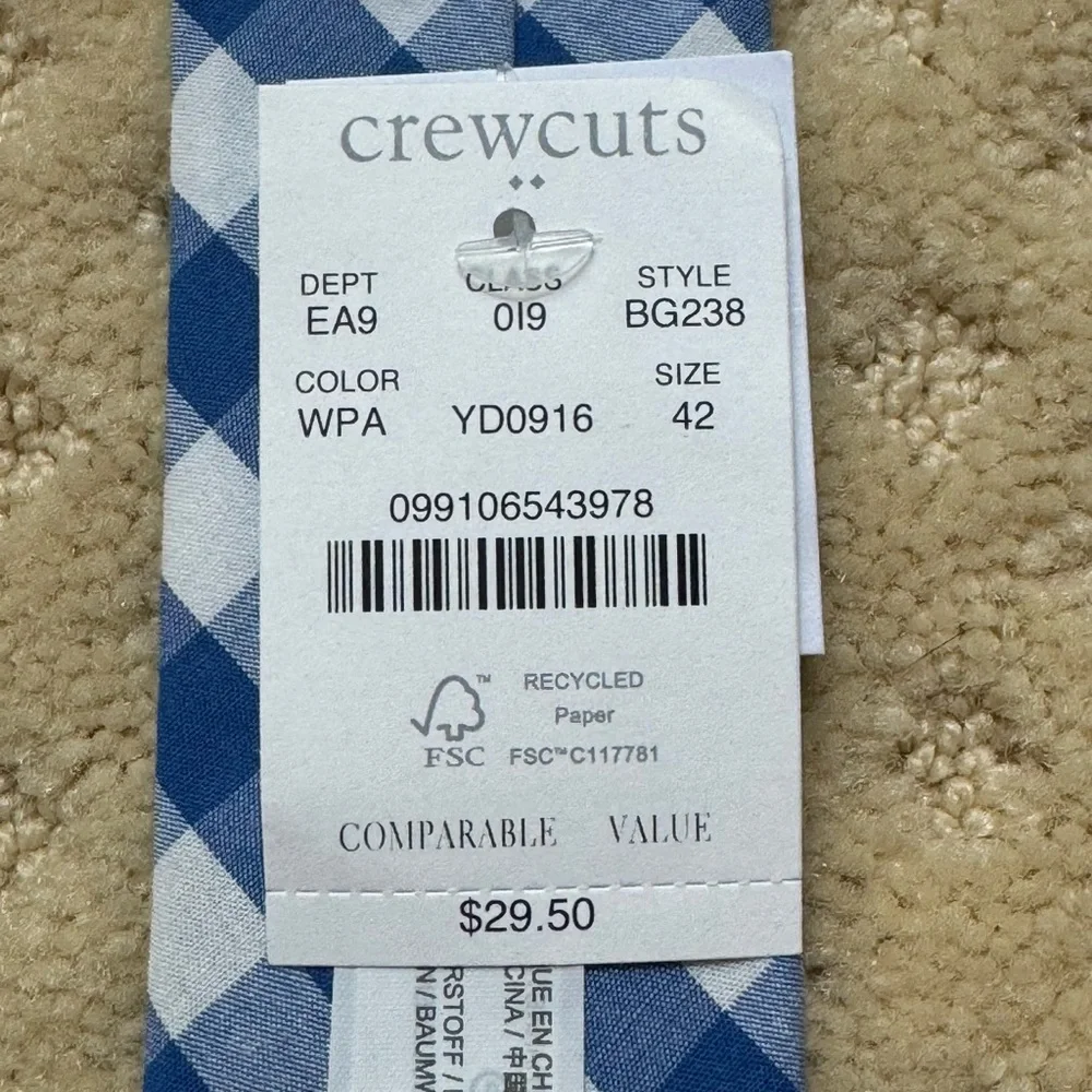 Crewcuts Kids Checkered Blue and White Tie